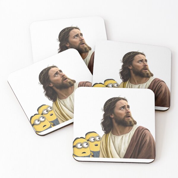 Item preview, Minion Jesus meme fan art blending pop culture humor with playful religious parody designed and sold by TJprint.