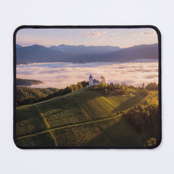 Item preview, Church above the sea of fog – Magical mountain landscape photography designed and sold by Mauswohn.