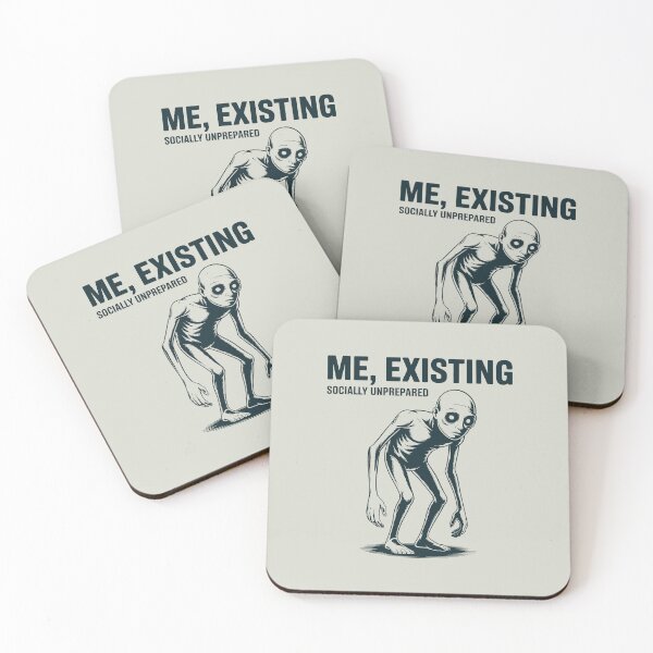 Item preview, Me Existing Socially Unprepared Funny Introvert Social Anxiety Art designed and sold by SplashTastic.