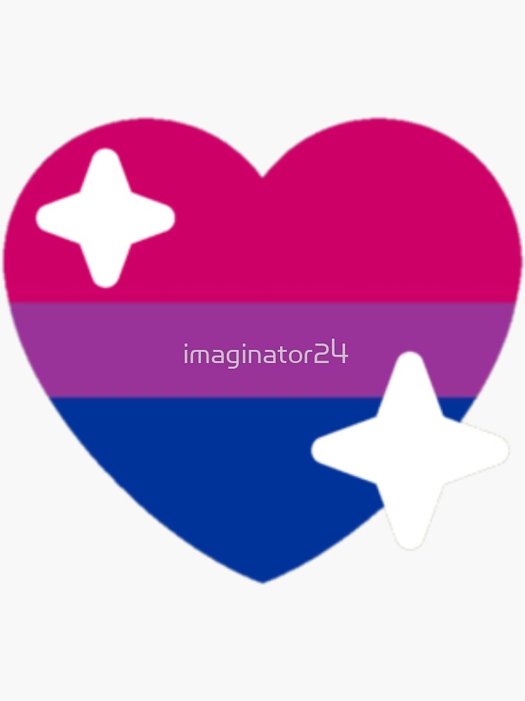 Bisexual Pride Flag Sparkle Heart Emoji Sticker For Sale By