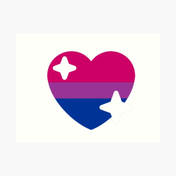 Bisexual Pride Flag Sparkle Heart Emoji Art Print By Imaginator24 Redbubble
