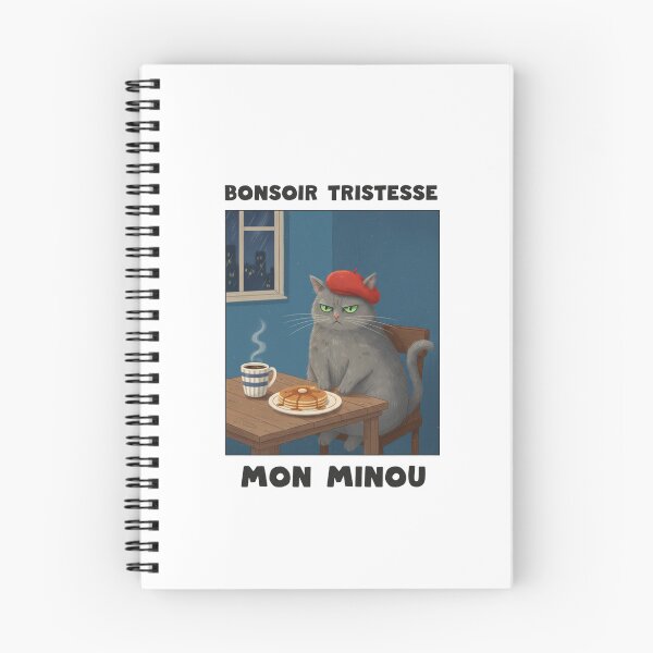 Item preview, Bonsoir Tristesse Mon Minou: Grumpy French Cat Illustration | Moody designed and sold by Colorful-Garden.