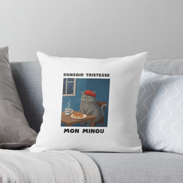 Item preview, Bonsoir Tristesse Mon Minou: Grumpy French Cat Illustration | Moody designed and sold by Colorful-Garden.