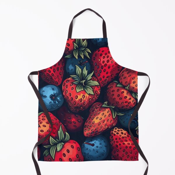 Item preview, Retro Comic Strawberry and Blueberry Fruit Pattern designed and sold by Fern & Fable.