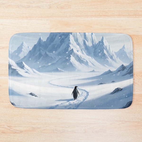 Item preview, Penguin Walking Toward the Ice Mountain designed and sold by Glitchart66.