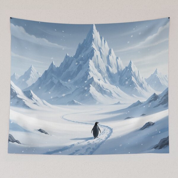 Item preview, Penguin Walking Toward the Ice Mountain designed and sold by Glitchart66.