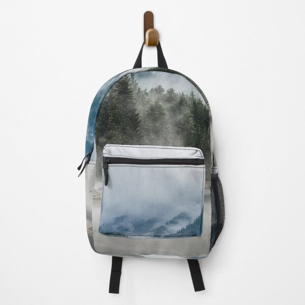 Item preview, Mystical mountain lake in the fog – Dark forest idyll designed and sold by Mauswohn.
