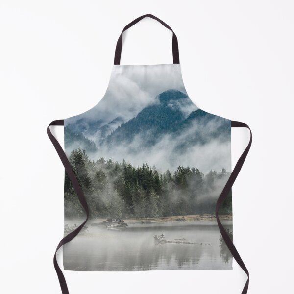 Item preview, Mystical mountain lake in the fog – Dark forest idyll designed and sold by Mauswohn.