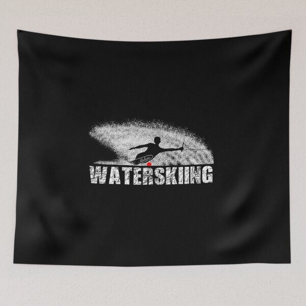 Item preview, Slalom Waterskier Silhouetted Against Spray designed and sold by theslackercast.