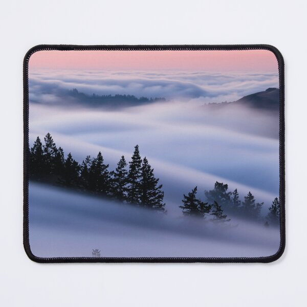 Item preview, Sea of fog in the fir forest – Mystical natural landscape at dusk designed and sold by Mauswohn.