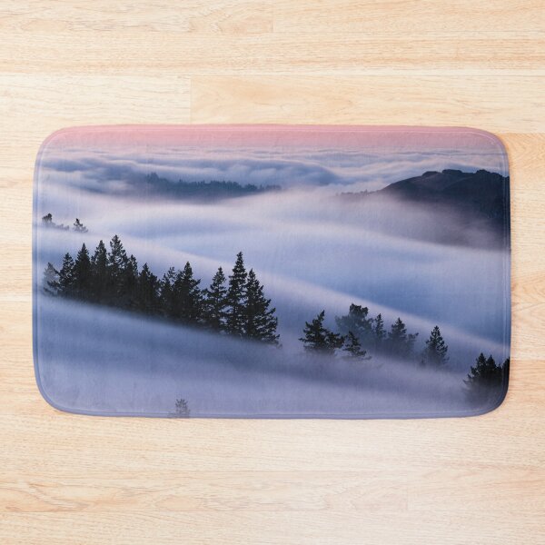 Item preview, Sea of fog in the fir forest – Mystical natural landscape at dusk designed and sold by Mauswohn.
