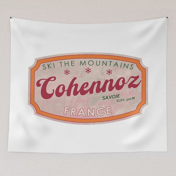 Item preview, Cohennoz, France, Savoie, Ski, textured skiing badge designed and sold by Wanderful-roads.