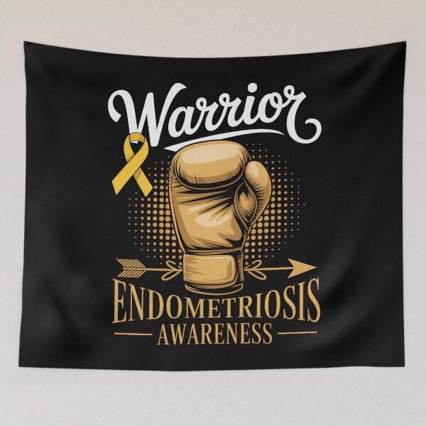 Item preview, Endometriosis Awareness Yellow Ribbon Boxing Gloves Warrior designed and sold by comptorasunfia.