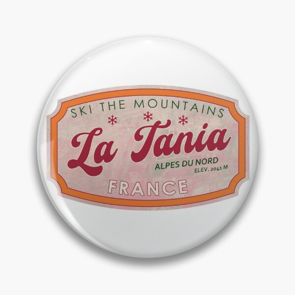 Item preview, La Tania, France, Alpes du Nord, Ski, textured skiing badge designed and sold by Wanderful-roads.