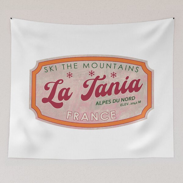 Item preview, La Tania, France, Alpes du Nord, Ski, textured skiing badge designed and sold by Wanderful-roads.