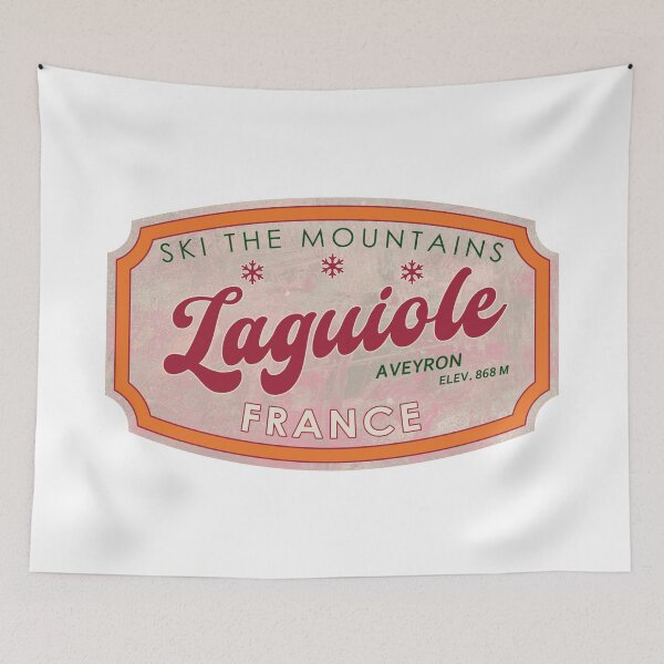 Item preview, Laguiole, France, Aveyron, Ski, textured skiing badge designed and sold by Wanderful-roads.