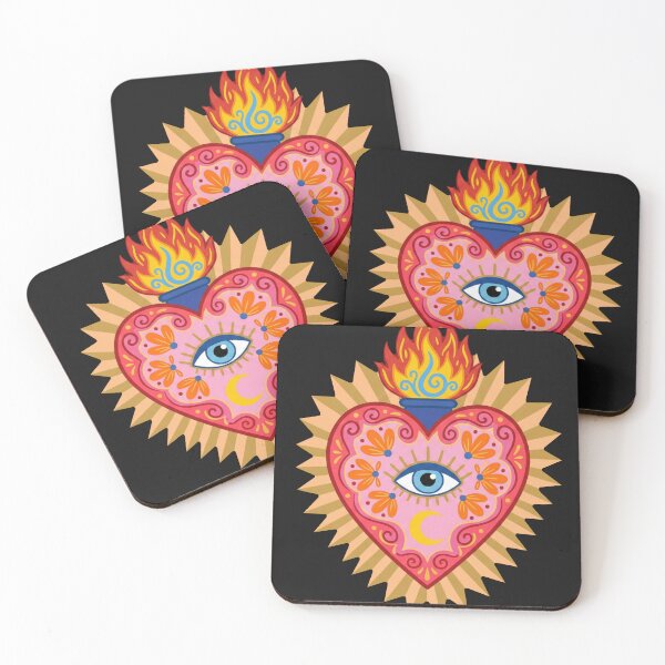 Item preview, Vibrant Sacred Heart With Mystical Eye Symbol designed and sold by capricedefille.