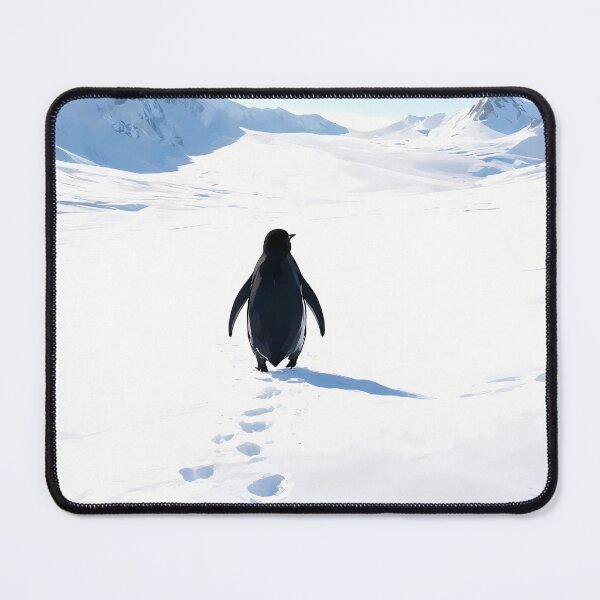 Item preview, Minimalist Penguin Art Print | Lone Penguin in Snow Landscape | Calm Winter Animal Wall Art designed and sold by AbstractAuraArt.