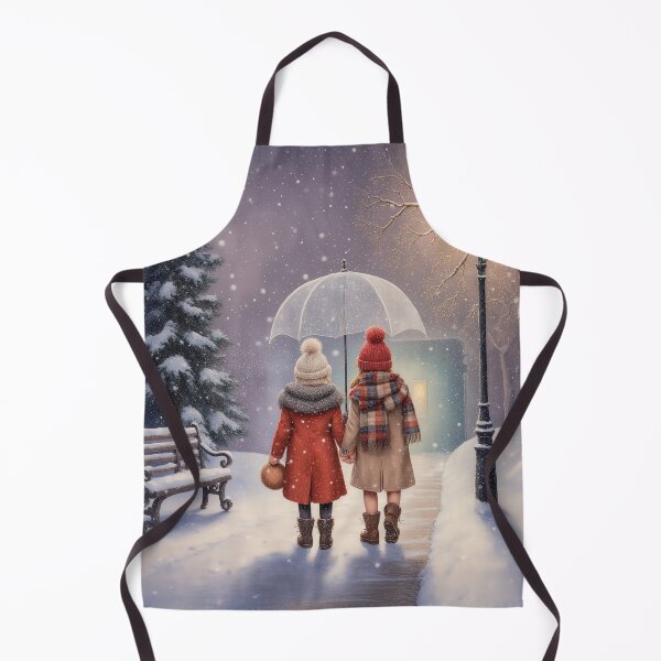 Item preview, Winter Walk Under One Umbrella – Cozy Friendship Illustration, Whimsical Snow Scene designed and sold by Whimsical Hug.
