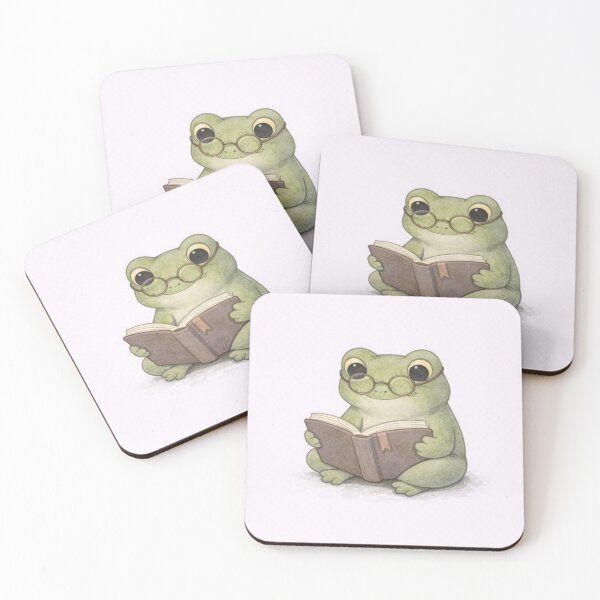 Item preview, Studious Frog Reading Book with Glasses designed and sold by jgvisualarts.