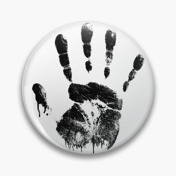 Item preview, Dark Handprint – Grunge Black Forensic Style Design designed and sold by VilnaArtPrints.