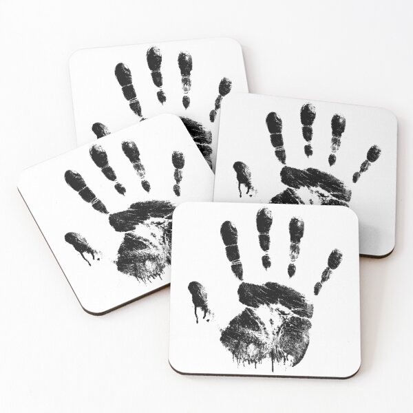 Item preview, Dark Handprint – Grunge Black Forensic Style Design designed and sold by VilnaArtPrints.