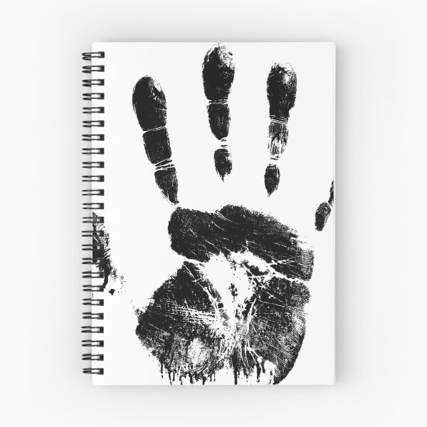 Item preview, Dark Handprint – Grunge Black Forensic Style Design designed and sold by VilnaArtPrints.