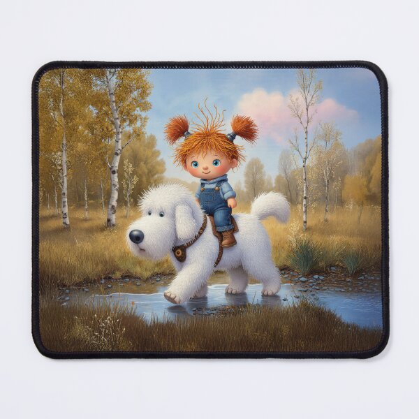 Item preview, Little Rider and Fluffy Friend – Whimsical Autumn Adventure Illustration designed and sold by Whimsical Hug.