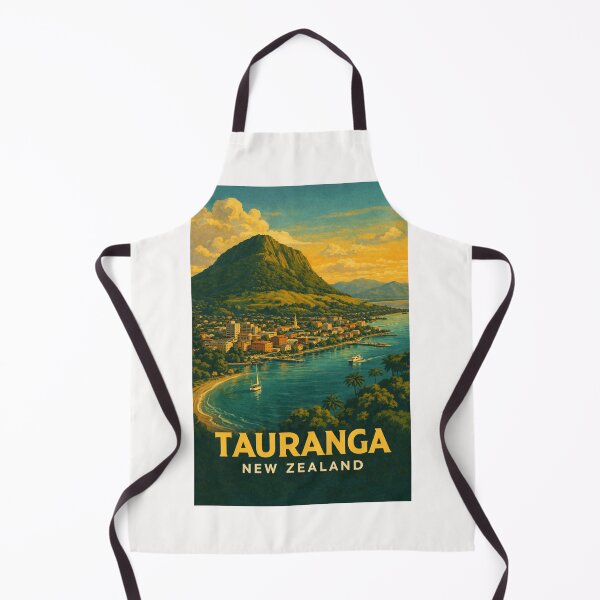 Item preview, Tauranga Waterfront and Mount Maunganui with Boats and Coastal Townscape designed and sold by Places On Earth.
