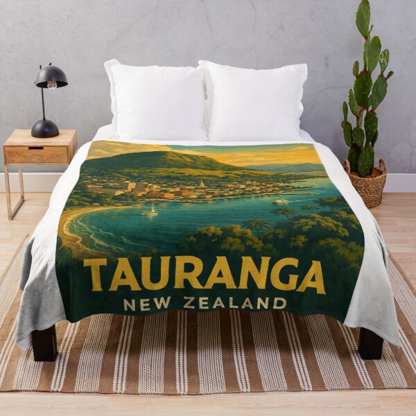 Item preview, Tauranga Waterfront and Mount Maunganui with Boats and Coastal Townscape designed and sold by Places On Earth.