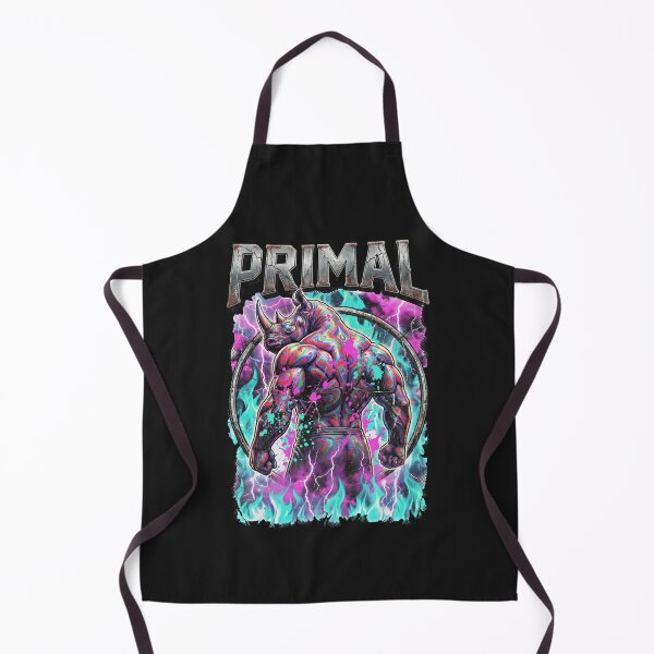 Item preview, Primal Power: Psychedelic Muscular Rhino Neon Fitness Art designed and sold by AwesomeBeyondLimits.