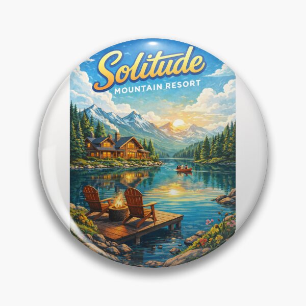 Item preview, Solitude Mountain Resort Sunset with Log Cabin and Alpine Lake designed and sold by Places On Earth.