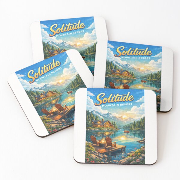 Item preview, Solitude Mountain Resort Sunset with Log Cabin and Alpine Lake designed and sold by Places On Earth.