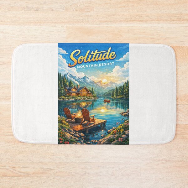 Item preview, Solitude Mountain Resort Sunset with Log Cabin and Alpine Lake designed and sold by Places On Earth.