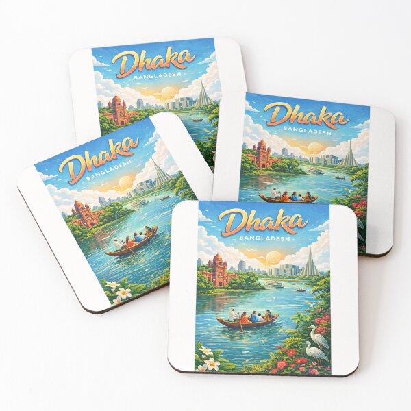 Item preview, Dhaka River Scene with Curzon Hall and Jatiyo Smriti Soudho designed and sold by Places On Earth.