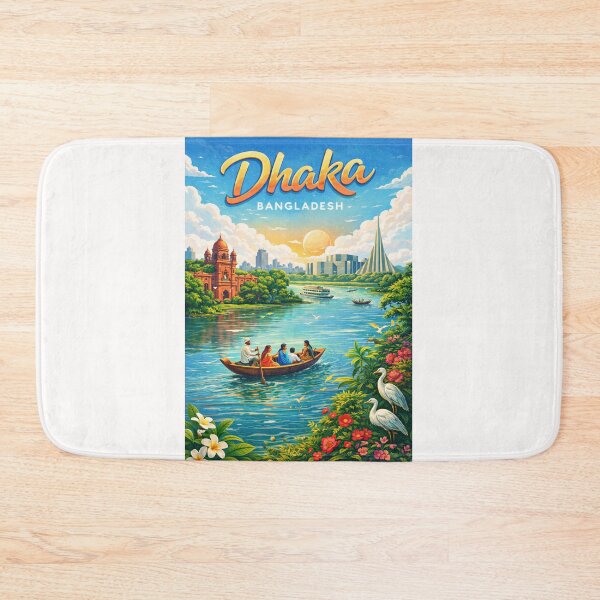 Item preview, Dhaka River Scene with Curzon Hall and Jatiyo Smriti Soudho designed and sold by Places On Earth.