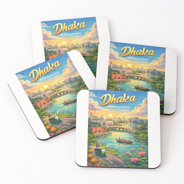 Item preview, Dhaka Lakeside View with Lalbagh Fort and Baitul Mukarram at Sunset designed and sold by Places On Earth.