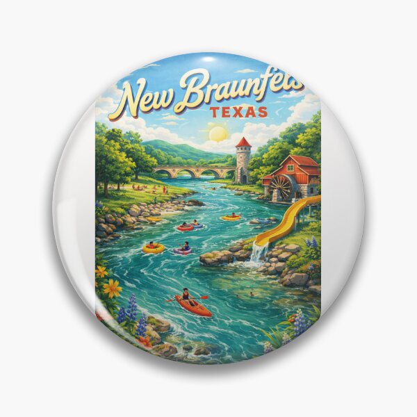 Item preview, Rápidos del río New Braunfels y molino Gruene con el encanto de Texas Hill Country designed and sold by Places On Earth.