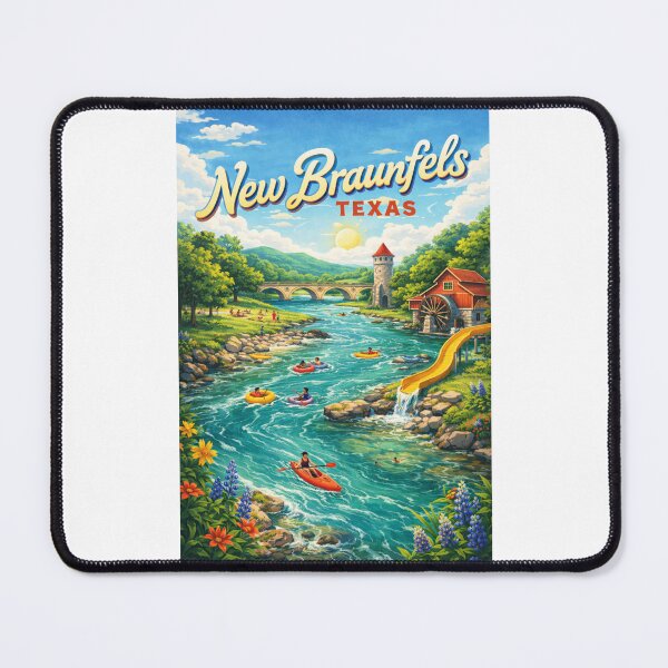Item preview, New Braunfels River Rapids and Gruene Mill with Texas Hill Country Charm designed and sold by Places On Earth.