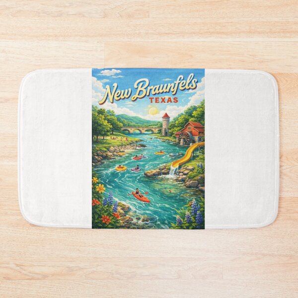 Item preview, New Braunfels River Rapids and Gruene Mill with Texas Hill Country Charm designed and sold by Places On Earth.