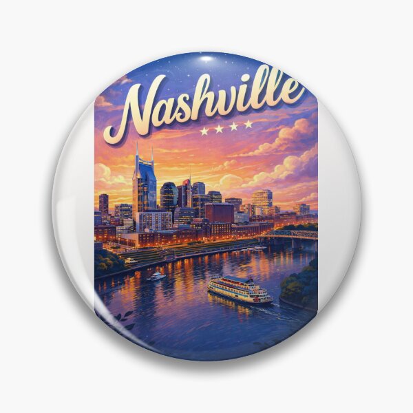 Item preview, Nashville Skyline at Twilight with Cumberland River and Broadway Lights designed and sold by Places On Earth.
