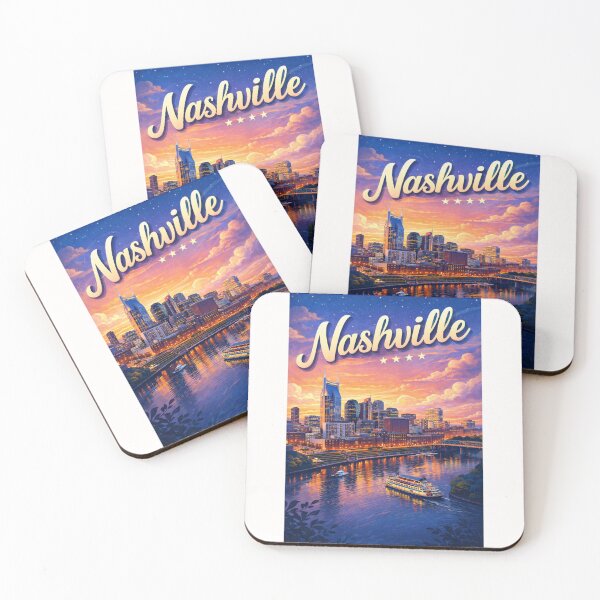 Item preview, Nashville Skyline at Twilight with Cumberland River and Broadway Lights designed and sold by Places On Earth.