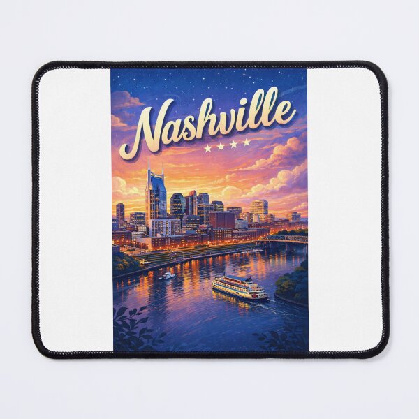 Item preview, Nashville Skyline at Twilight with Cumberland River and Broadway Lights designed and sold by Places On Earth.