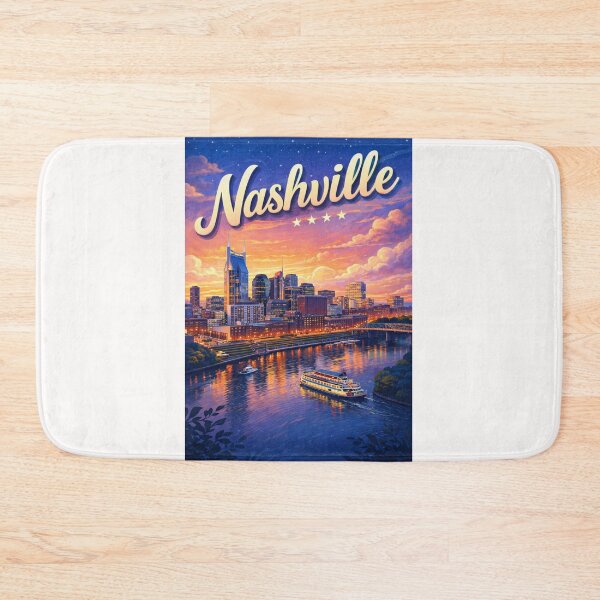 Item preview, Nashville Skyline at Twilight with Cumberland River and Broadway Lights designed and sold by Places On Earth.