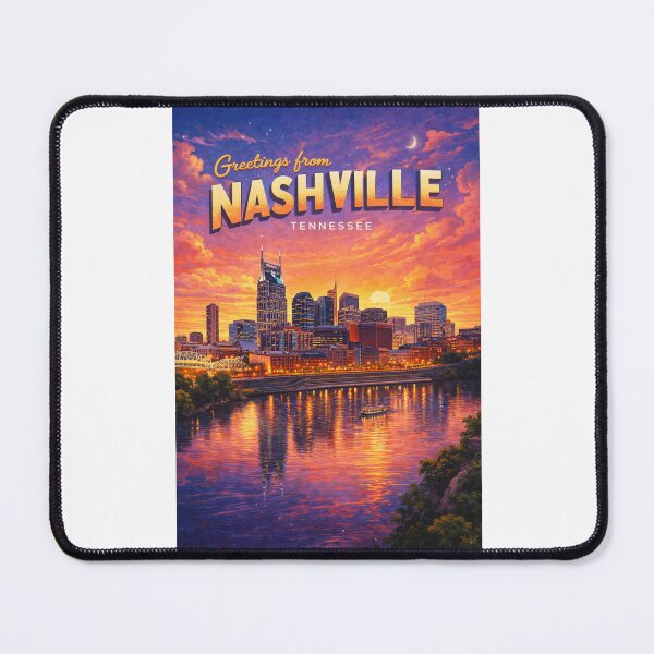 Item preview, Nashville Skyline Sunset with Cumberland River and AT&T Building designed and sold by Places On Earth.