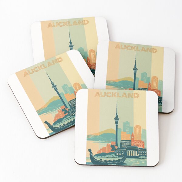 Item preview, Auckland Skyline View with Sky Tower and Traditional Waka Canoe designed and sold by Places On Earth.