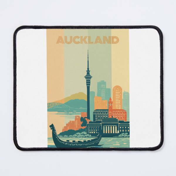 Item preview, Auckland Skyline View with Sky Tower and Traditional Waka Canoe designed and sold by Places On Earth.