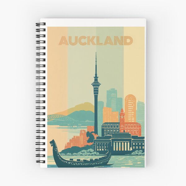 Item preview, Auckland Skyline View with Sky Tower and Traditional Waka Canoe designed and sold by Places On Earth.