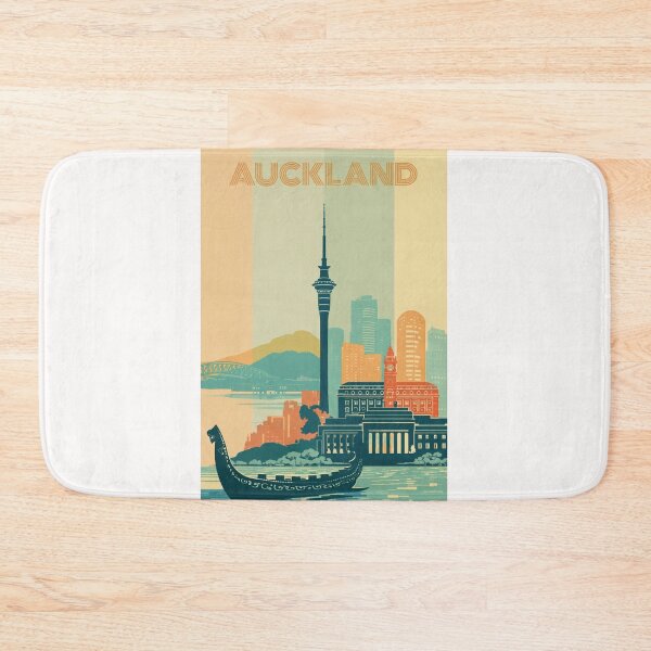 Item preview, Auckland Skyline View with Sky Tower and Traditional Waka Canoe designed and sold by Places On Earth.