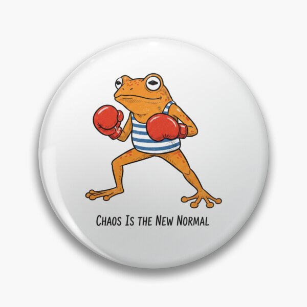Item preview, Chaos is the new normal, frog, boxing, funnyfits70, Humor, Funny, retro, vintages, funny quotes, animal humor, designed and sold by FunnyFits70.
